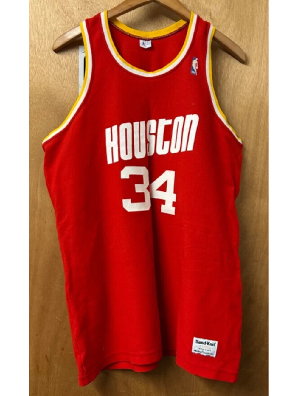 Vintage Sand Knit Houston Rockets jersey #34